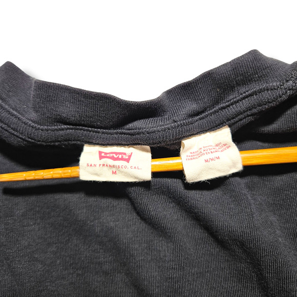 EUC Levi's Red Brand Logo Short Sleeve Rib Baby T-Shirt Sz. M Black - Picture 4 of 9